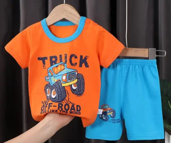 Breathable Cotton Cartoon Printed Sleeveless Shirt & Shorts Set - Image 5