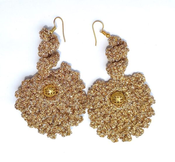 traditional antique Jhumka dangling long drop handmade earrings - Image 3