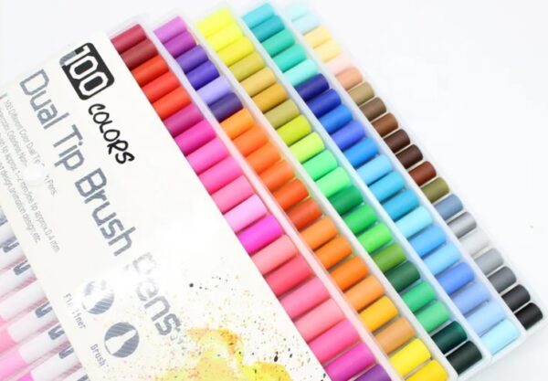 12 Double Sided-Real felt Brush Lettering Painting Markers - Image 6