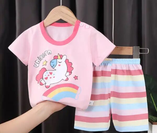 Breathable Cotton Cartoon Printed Sleeveless Shirt & Shorts Set - Image 3