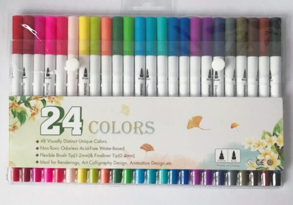 24 Double Sided-Real felt Brush Lettering Painting Markers - Image 5