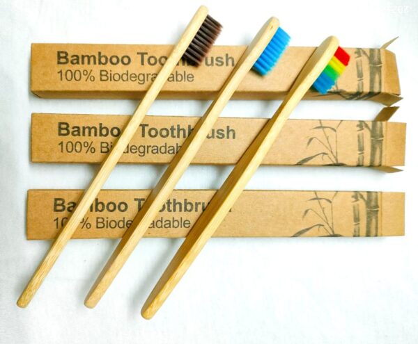 Eco-Friendly Bamboo Toothbrush | 100% Biodegradable Wooden Tooth Brush – Sustainable, Natural, Safe for Teeth & Planet - Image 2