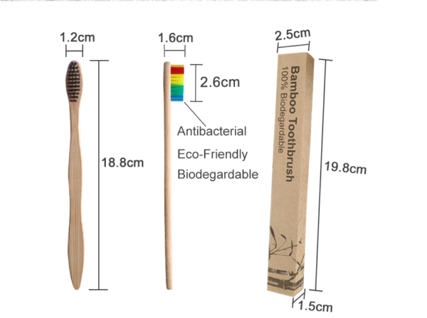 Eco-Friendly Bamboo Toothbrush | 100% Biodegradable Wooden Tooth Brush – Sustainable, Natural, Safe for Teeth & Planet - Image 4