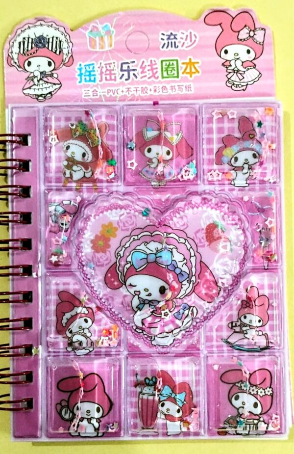 Beautiful water filled diary with sparkly star small pocket size best to fit in bag, planning, stickers, 3D stickers, DIY, art and craft, journaling, journal - Image 4