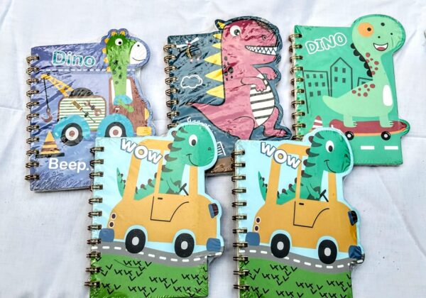 Random printed small diary Dino printed metal spiral best quality pocket size for boys art and craft DIY journaling journal activities - Image 2