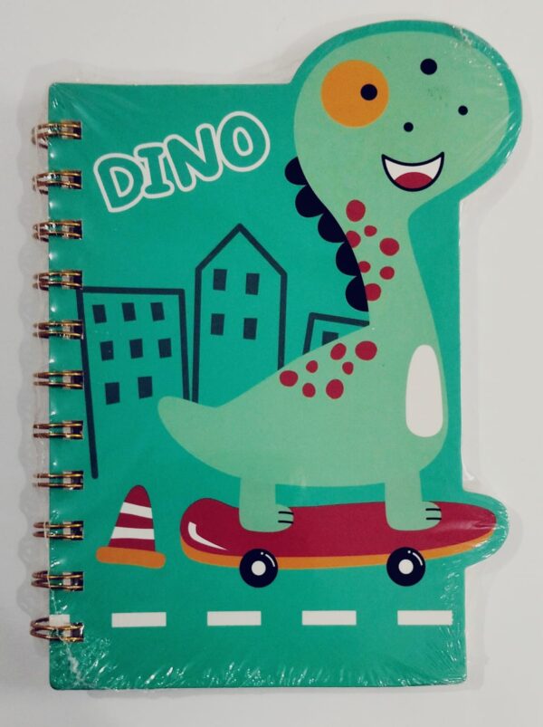 Random printed small diary Dino printed metal spiral best quality pocket size for boys art and craft DIY journaling journal activities - Image 8
