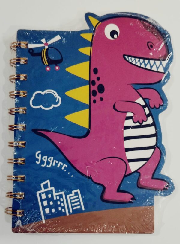 Random printed small diary Dino printed metal spiral best quality pocket size for boys art and craft DIY journaling journal activities - Image 9