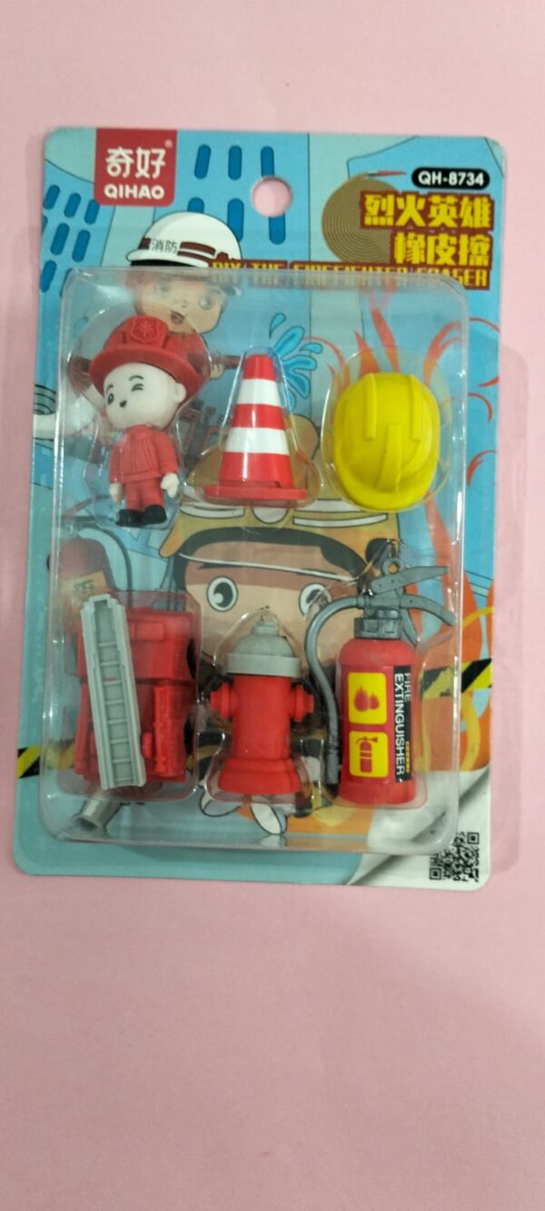 erasers box cartoon character gift set for children box fireman spider man fashion miniature doll kitchen set space astronaut - Image 7
