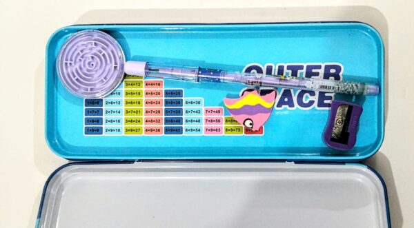 geometry pencil case space astronaut printed big size beautiful printed metal made light weight strong body - Image 6