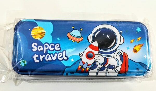 geometry pencil case space astronaut printed big size beautiful printed metal made light weight strong body - Image 5