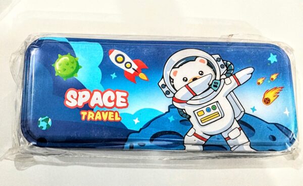 geometry pencil case space astronaut printed big size beautiful printed metal made light weight strong body - Image 2